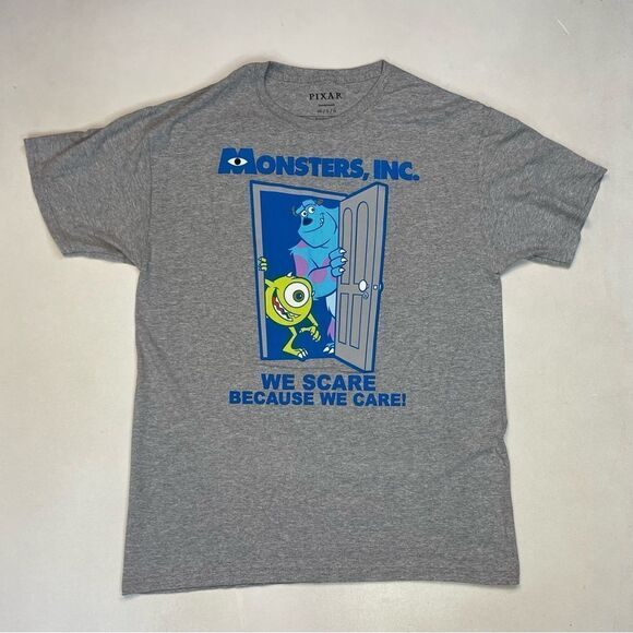 Pixar DISNEY Monsters Inc We Scare Because We Care Graphic T-shirt Men Large - Picture 1 of 5